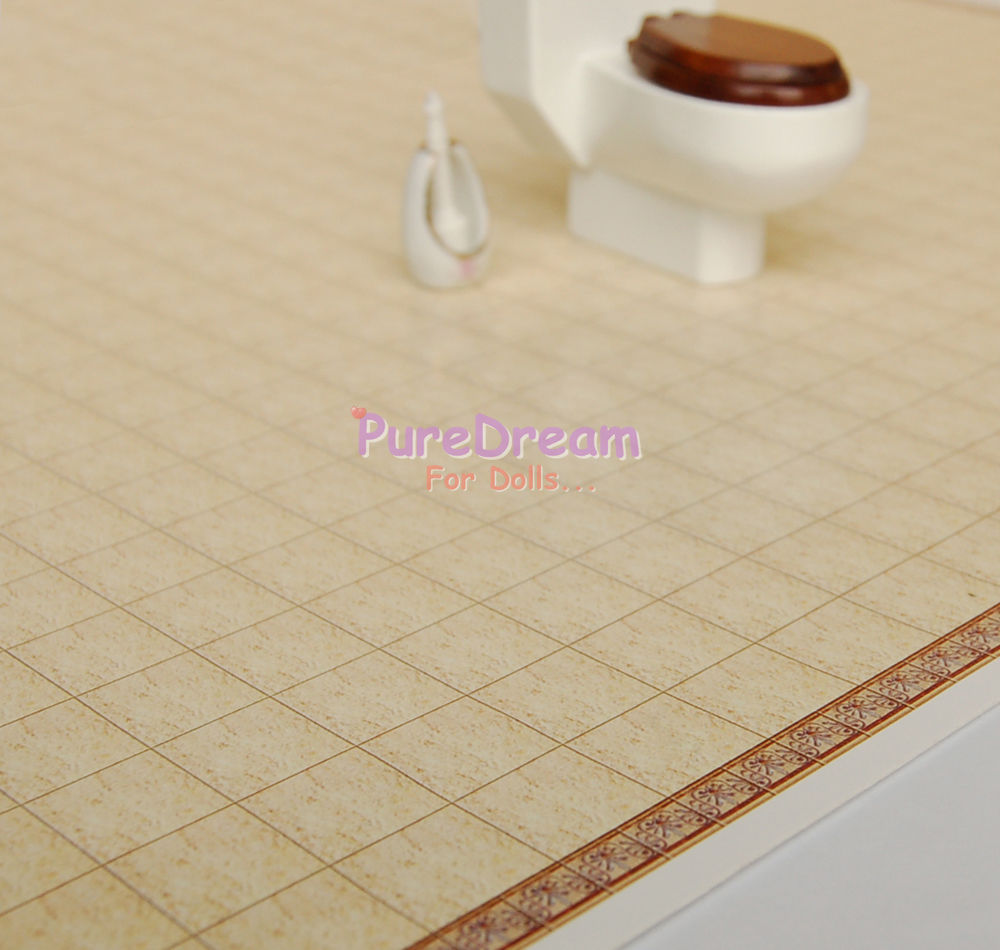 Wallpaper For Dollhouse Tile Wall Paper Floor Covering Varnished