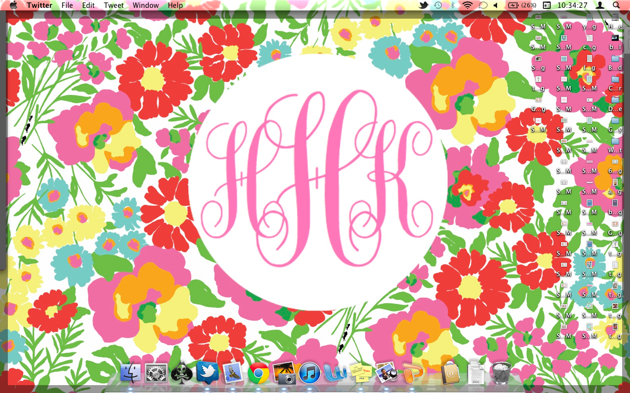 The Pink And Green Prep Monogram Desktop Background