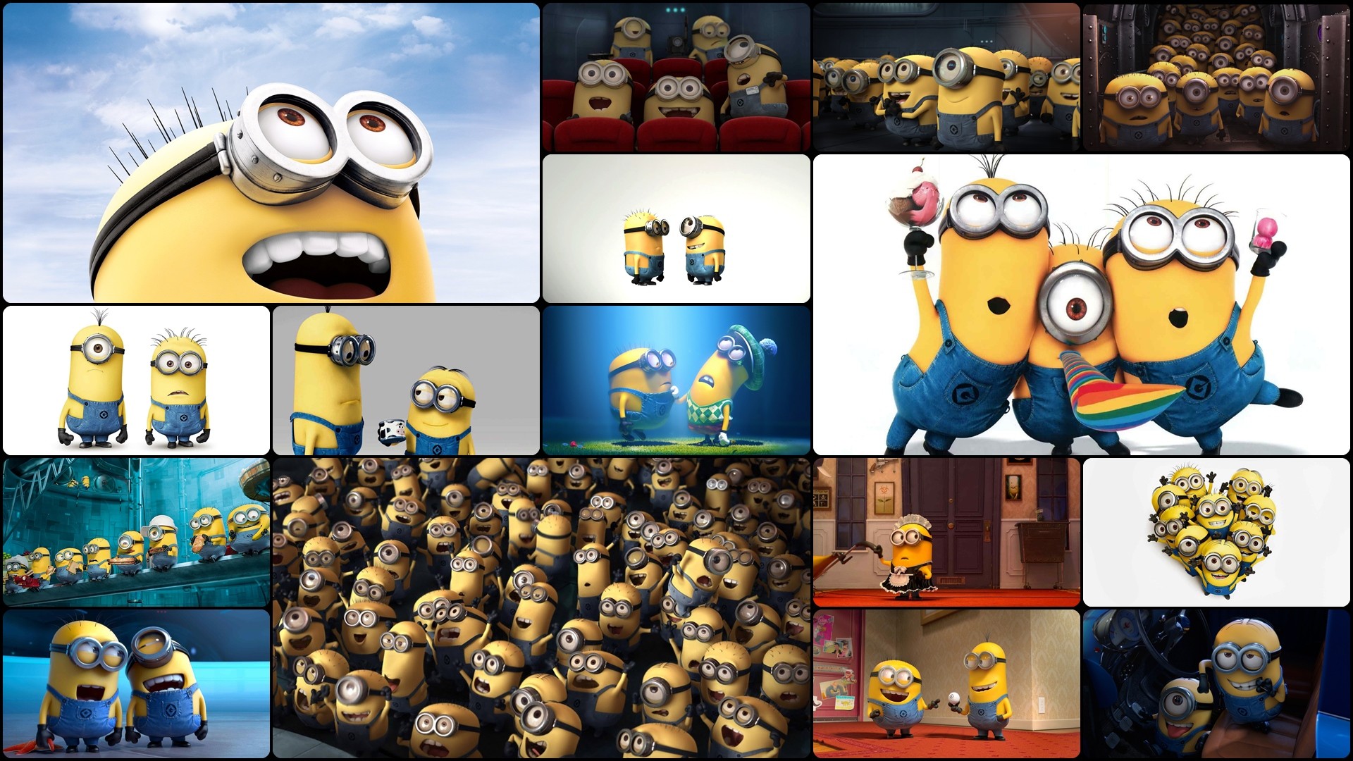 Collage of Minions from Despicable Me