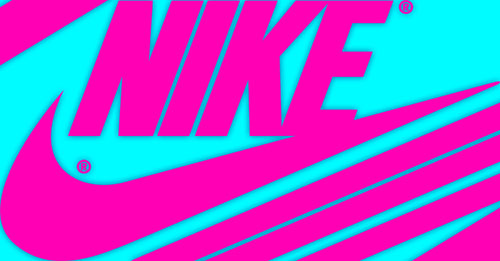 pink and blue nike logo