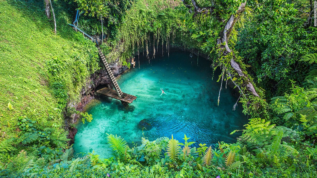 beautiful swimming hole on the southern coast of Upolu one of Samoa