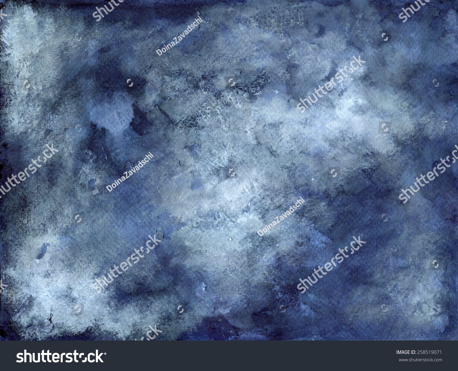 Blue Indigo White Dusty Abstract Background Ink On Paper