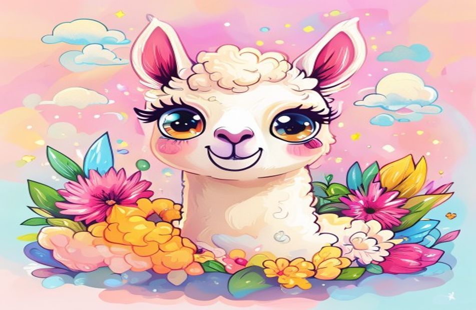 Kawaii Llama Wallpaper