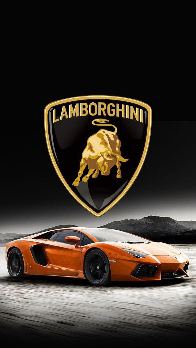 Lambhini Logo Black Background Android Wallpaper