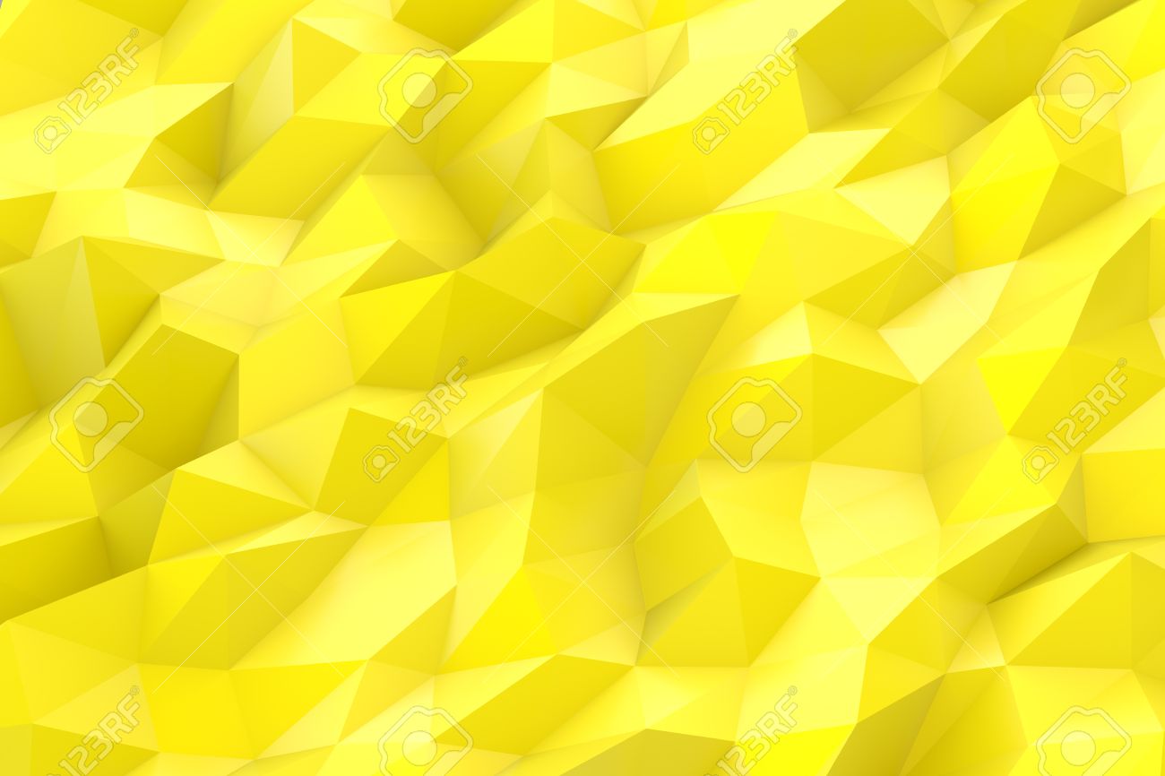 Abstract Low Poly 3d Yellow Color Background Stock Photo Picture