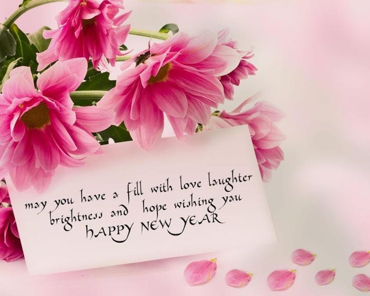 Happy New Year Rose Flowers Love Wallpaper Hd