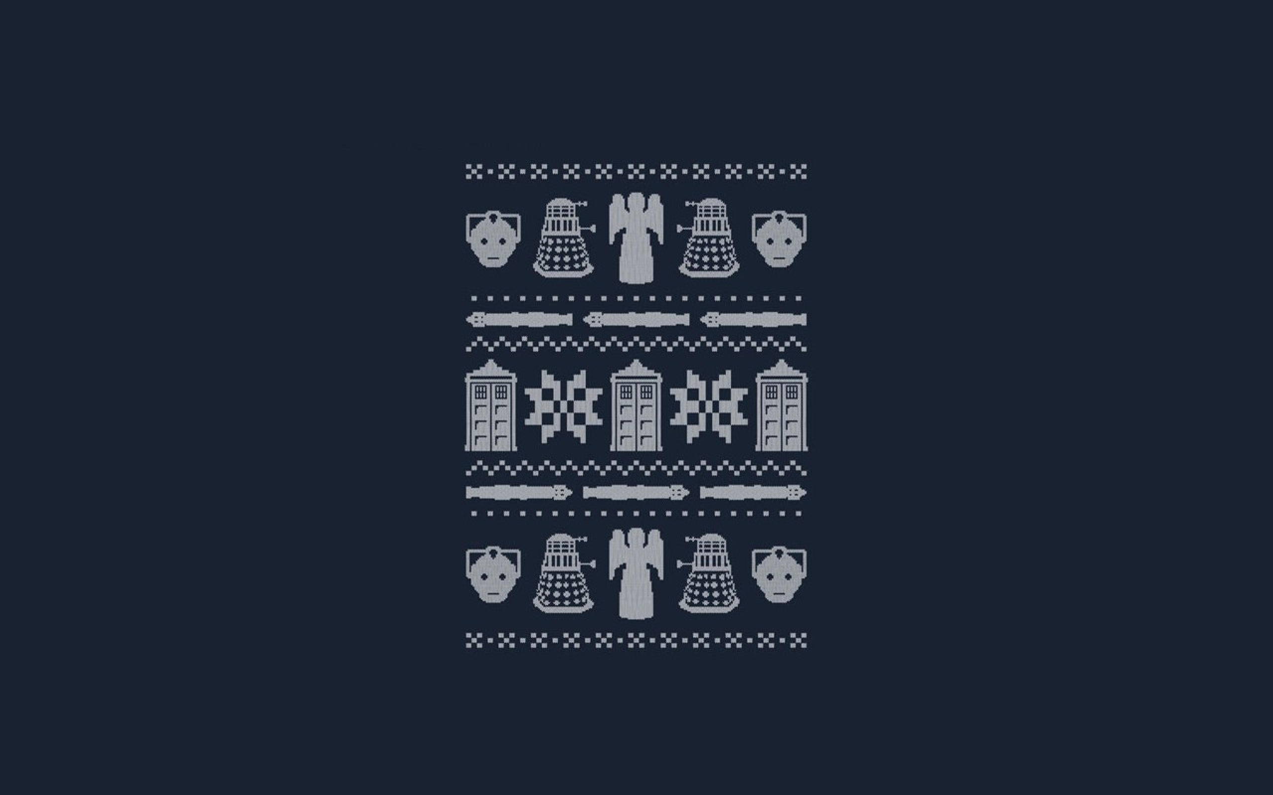 Tardis Dalek Cybermen Christmas Jumper Doctor Who Blue Background