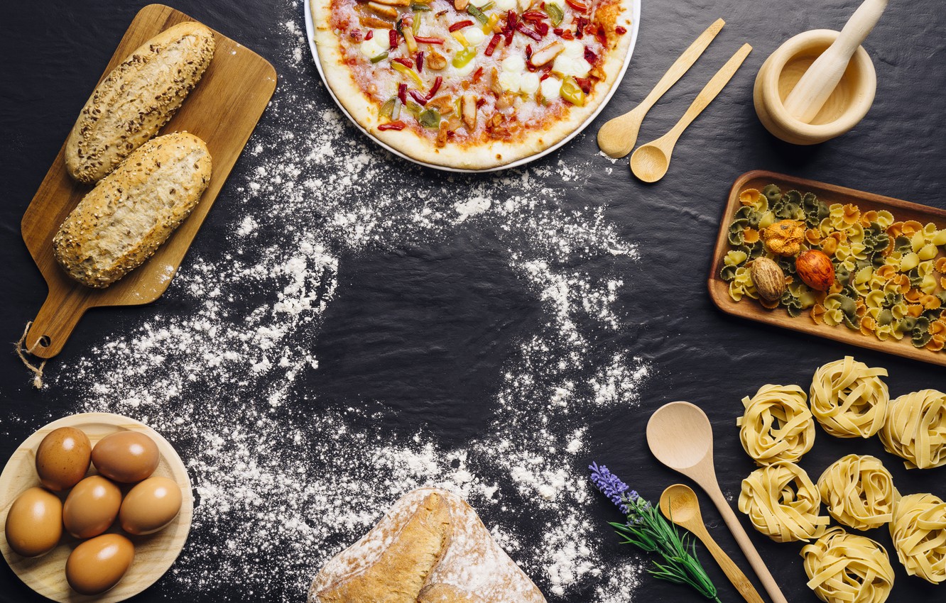 Wallpaper Food Eggs Bread Pizza Flour