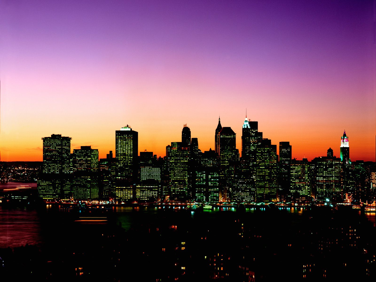 Manhattan Skyline At Twilight New York