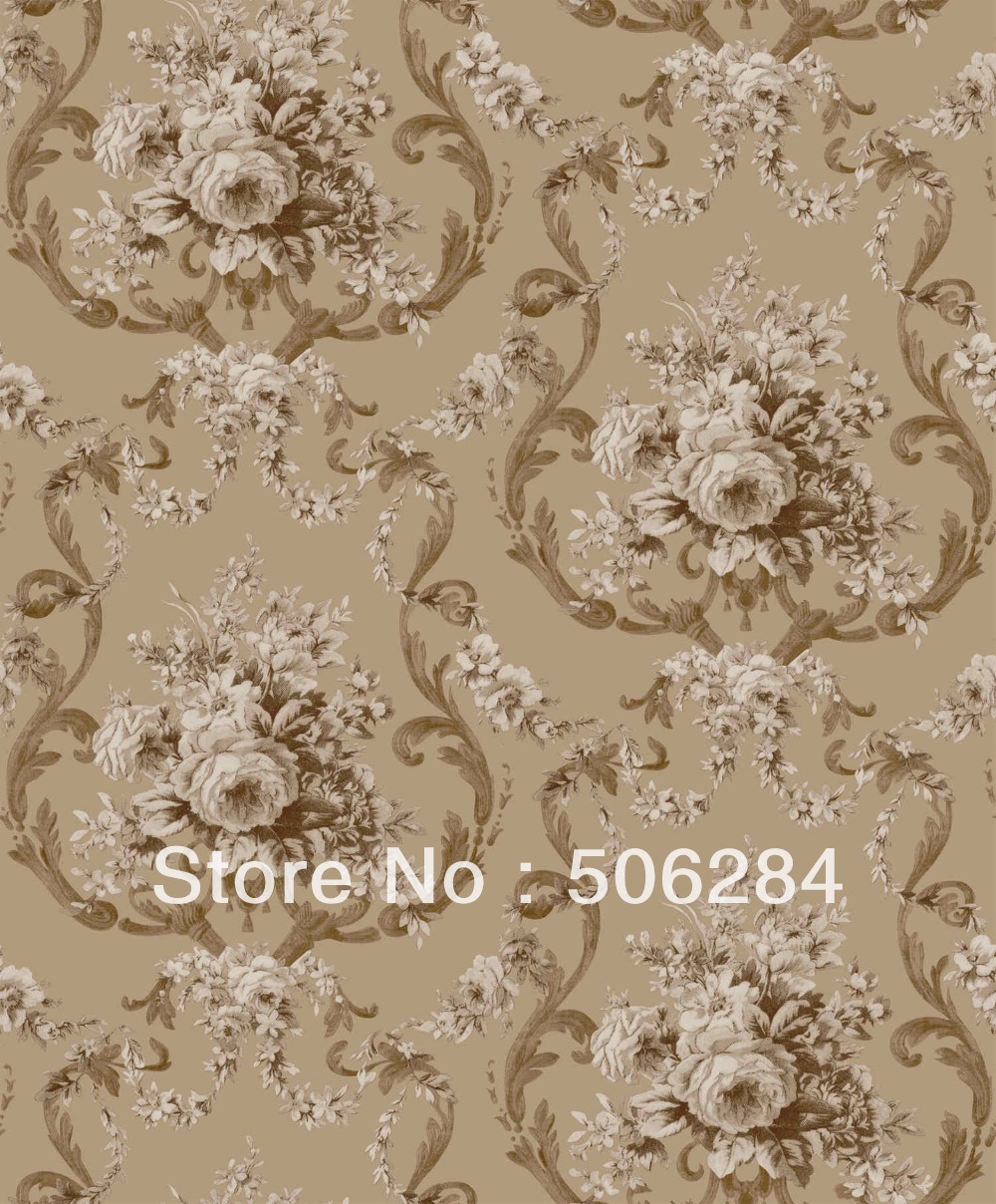 Vintage Classic Cream White French Flocking Damask Feature Wallpaper