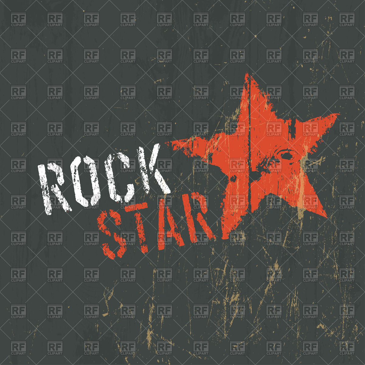 Inscription Rock Star On Scratched Wooden Background Vector Image