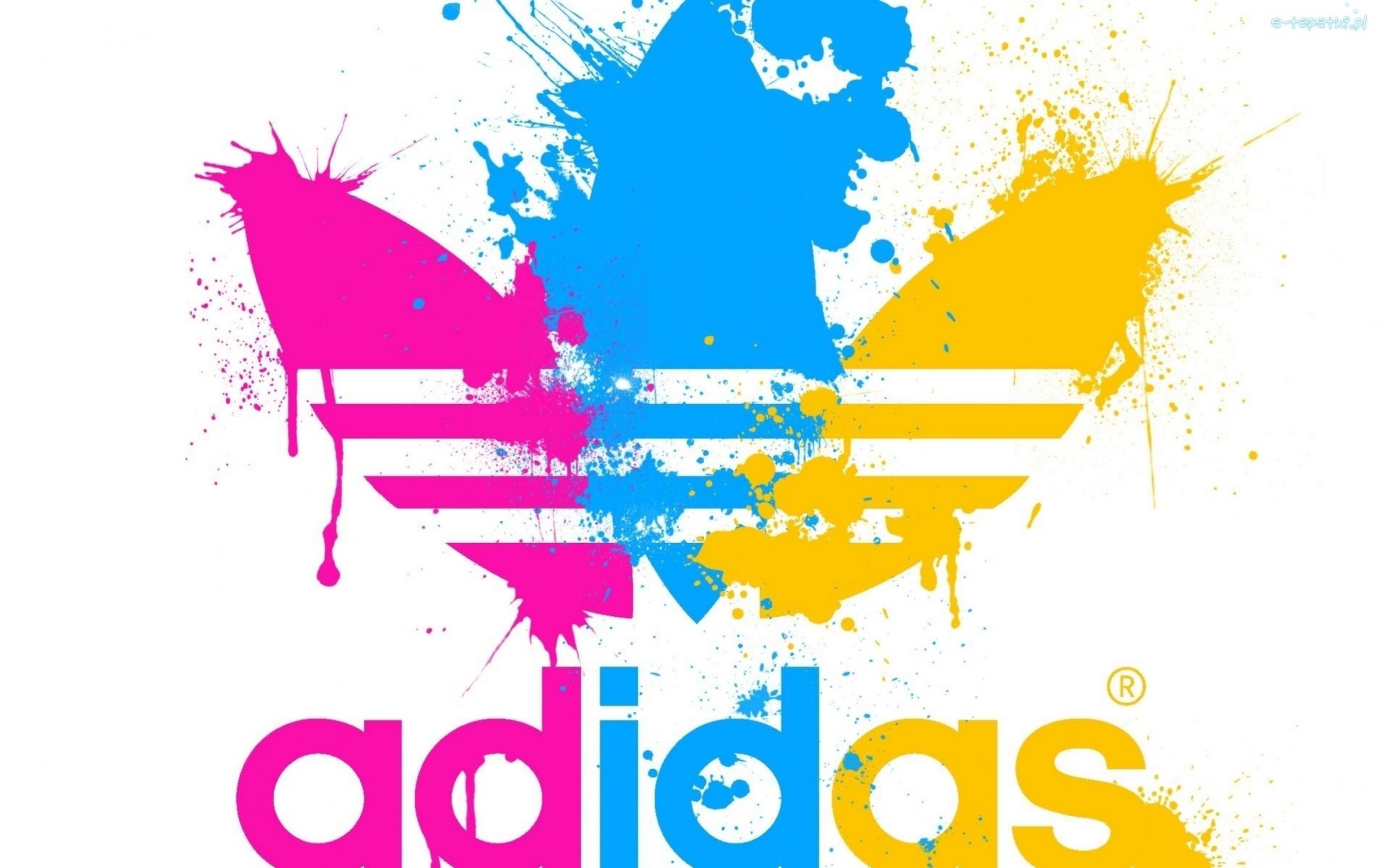 Colorful Adidas Logo with Paint Splatter Effect