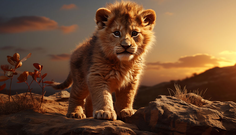 Baby Lion Cub Walking Wallpaper HD 4k For Desktop Laptop