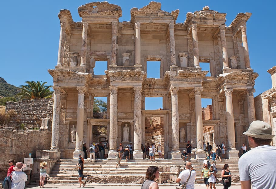 HD Wallpaper Library Of Celsus Ancient Roman Building Ephesus