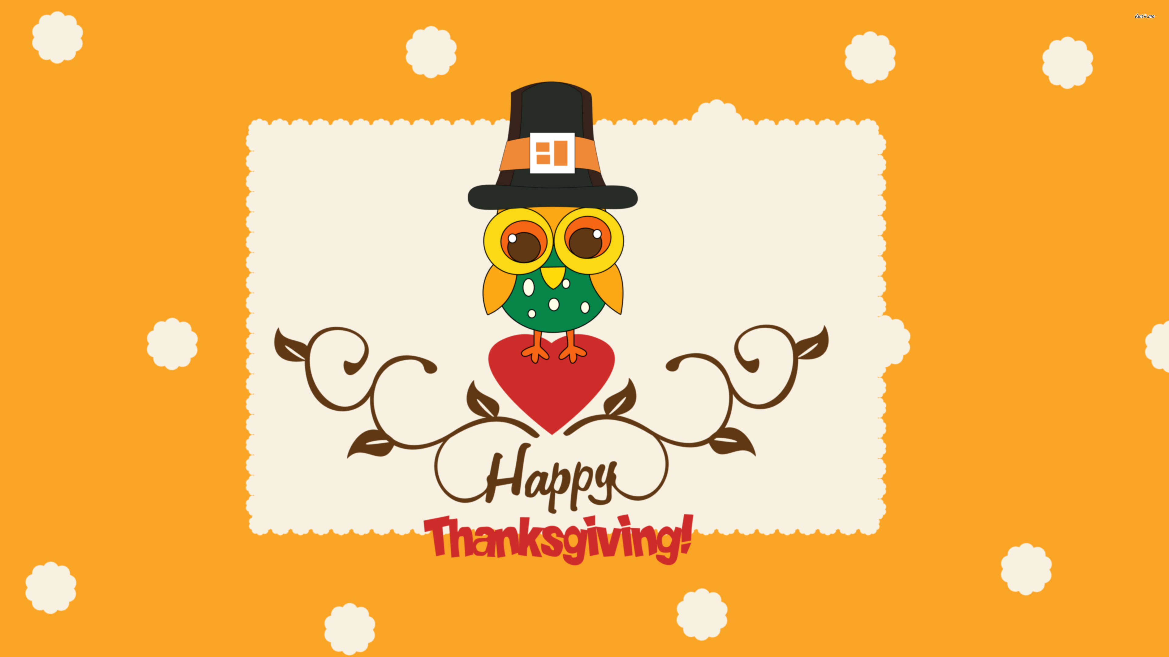 Cute Owl Wishing You Happy Thanksgiving Wallpaper Holiday