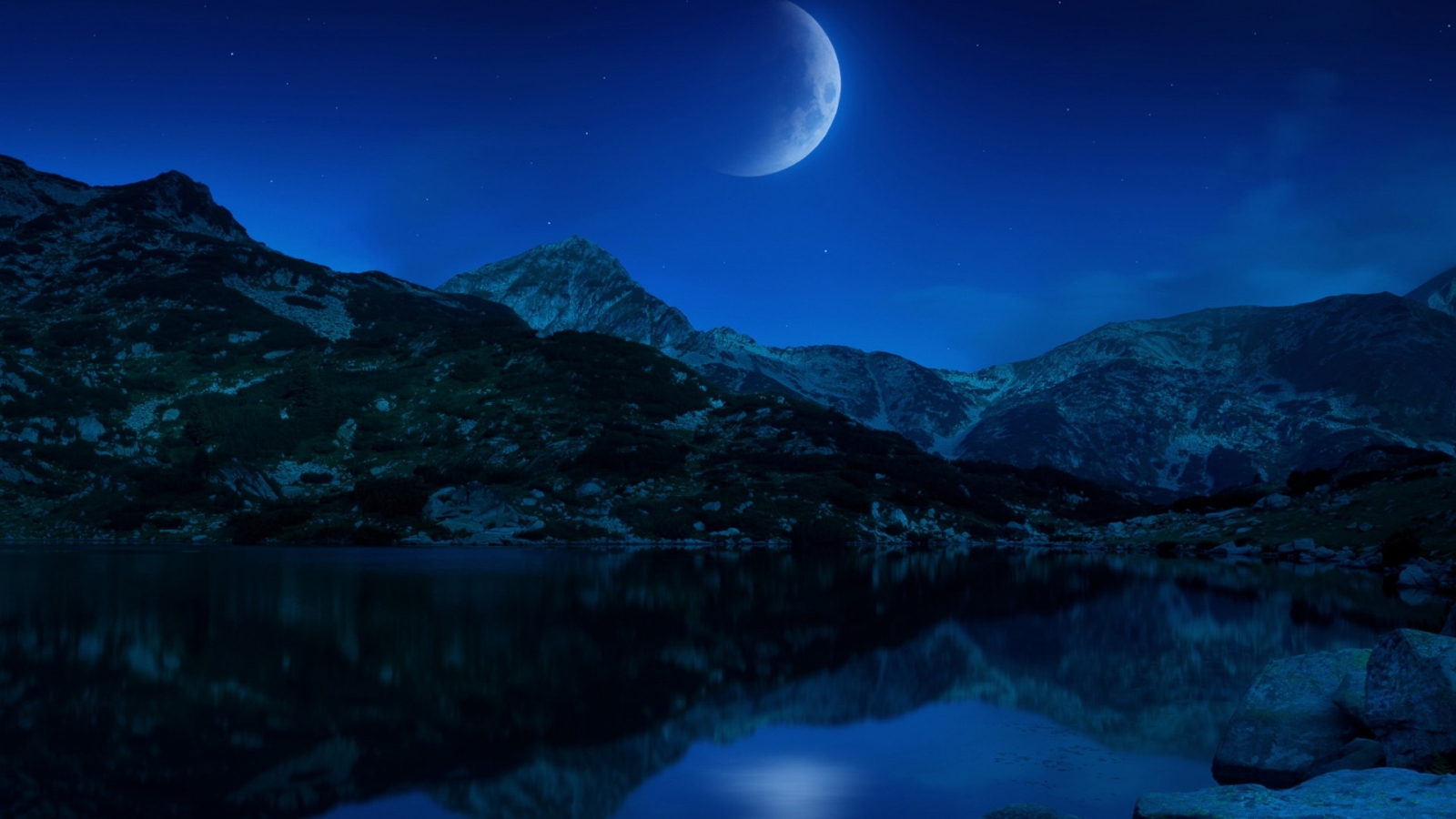 Moon And Lake Wallpaper Pictures