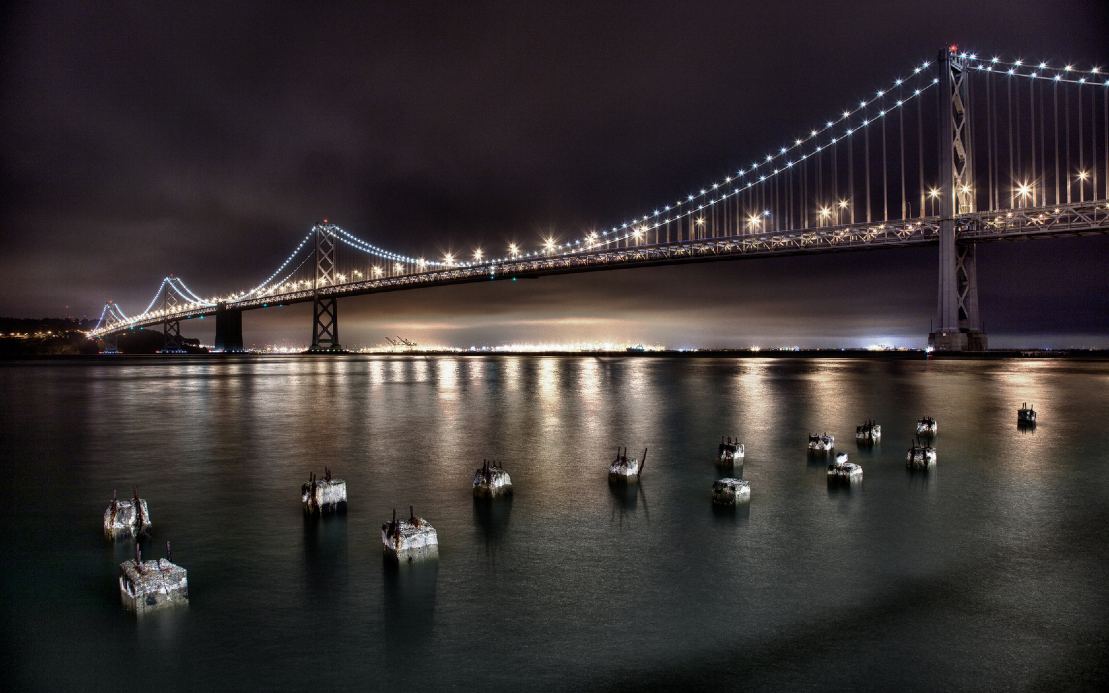 Wallpaper San Francisco Bridge Golden Gate Night Sky