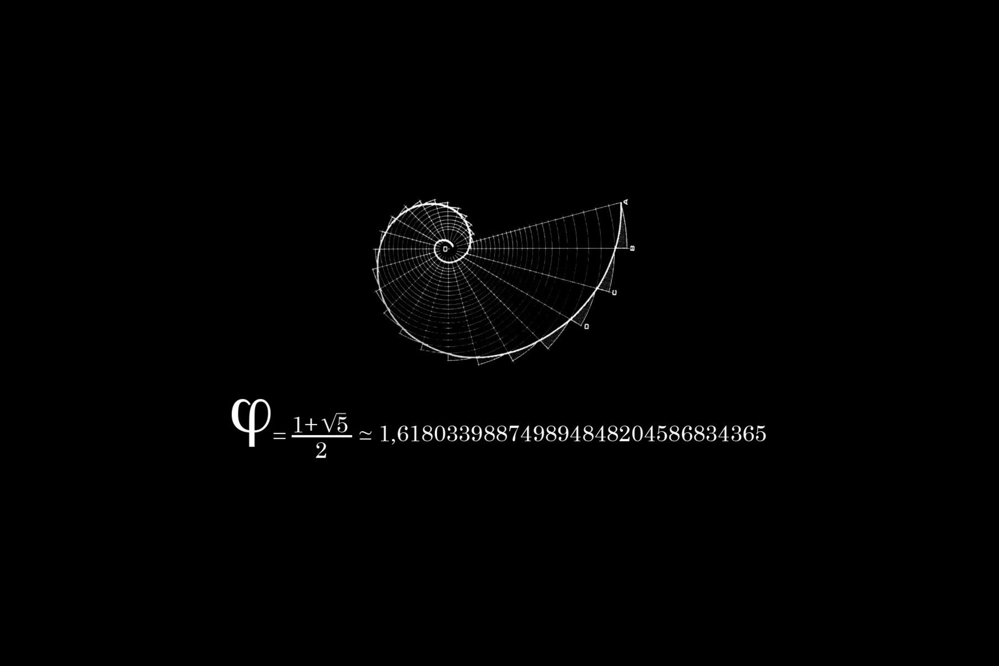 Fibonacci Black Background Mathematics Physics Wallpaper