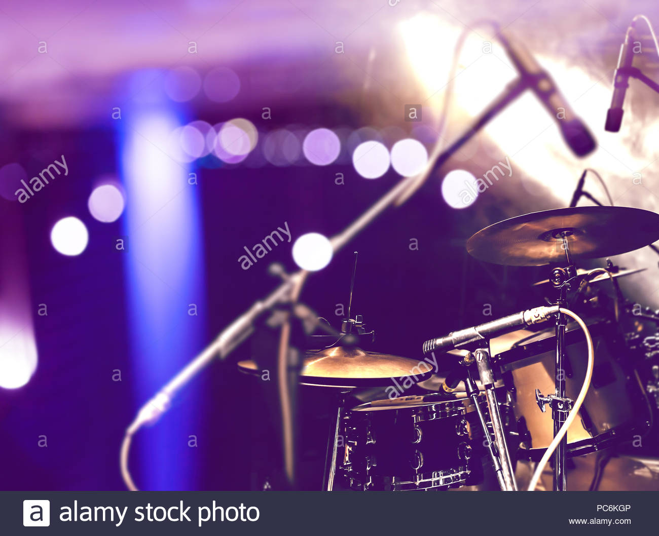 Live Music Background Drum On Stage Concert And Night Lifestyle