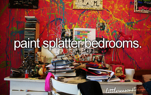 Splatter Paint Walls Bedroom Theme