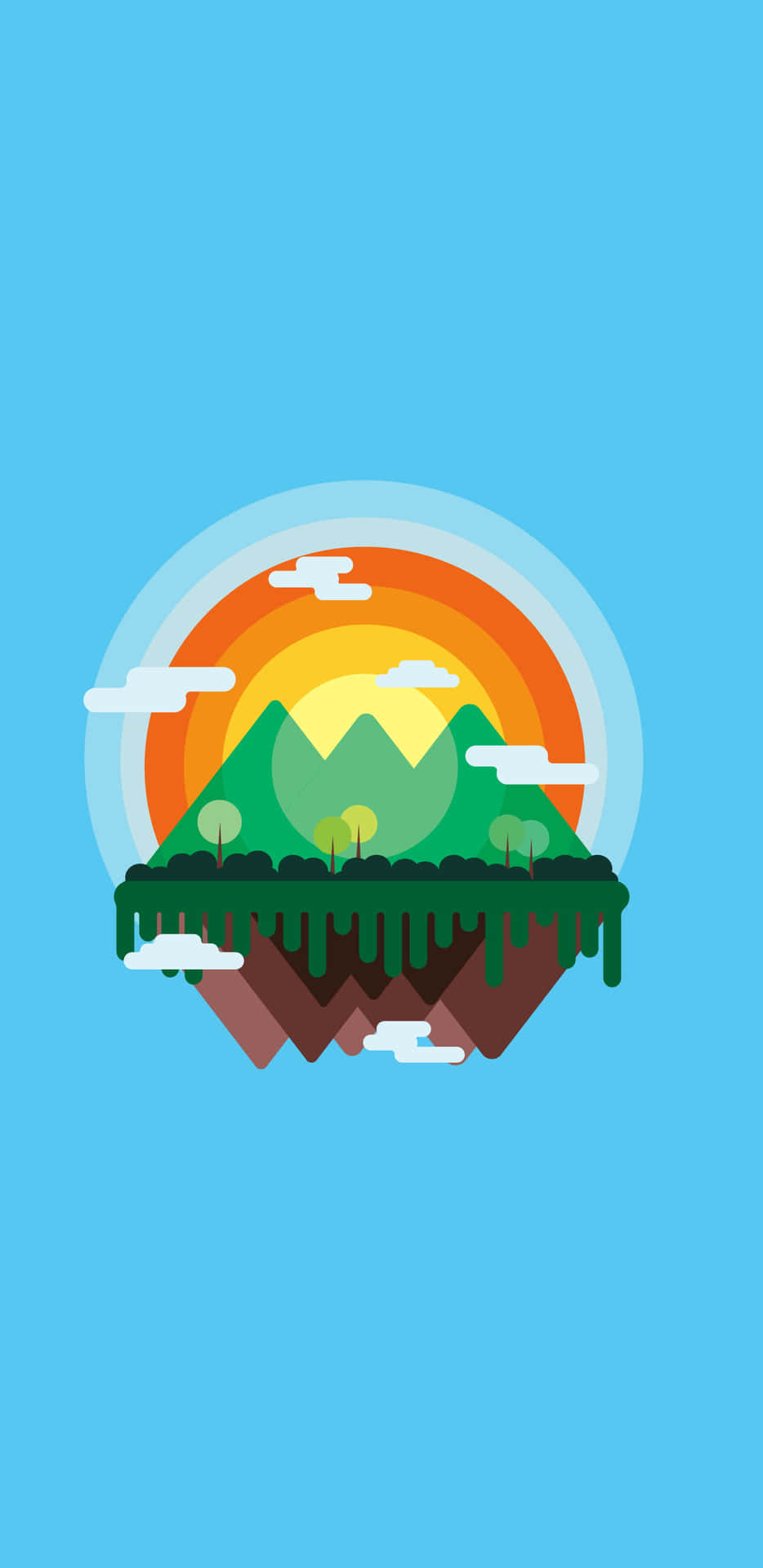 Floating Island Background Wallpaper