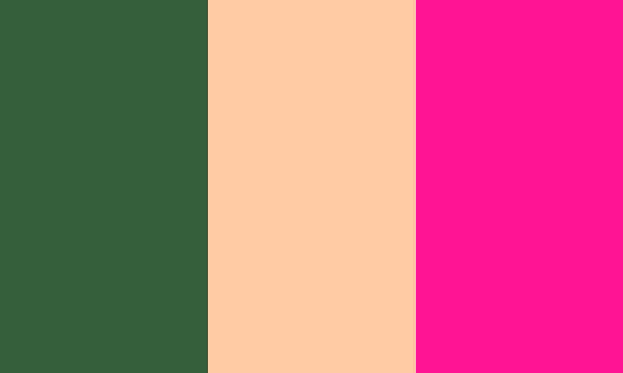 Deep Moss Green Peach And Pink Three Color Background