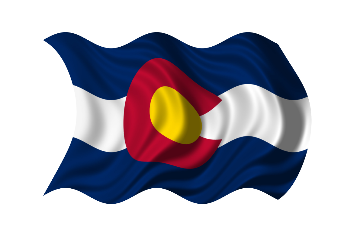 Colorado State Flag Colorful Waving Wind Blowing Photo