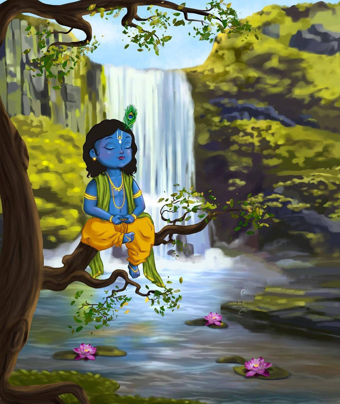 Cartoon Krishna Wallpaper