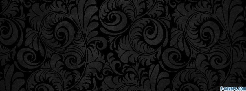 Grey Black Floral Cover Timeline Photo Banner For Fb