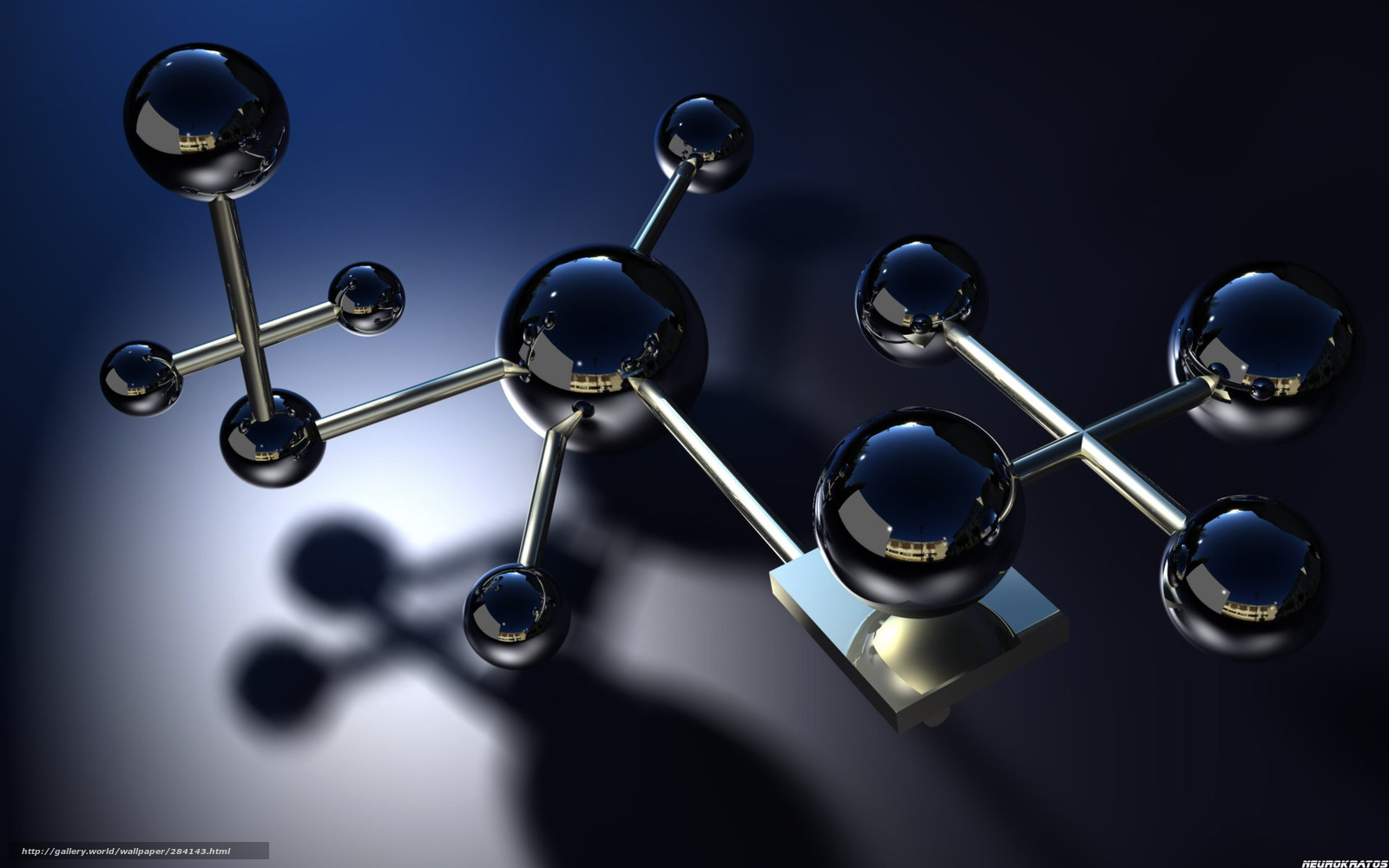 Wallpaper Molecule Atom Reflection Desktop