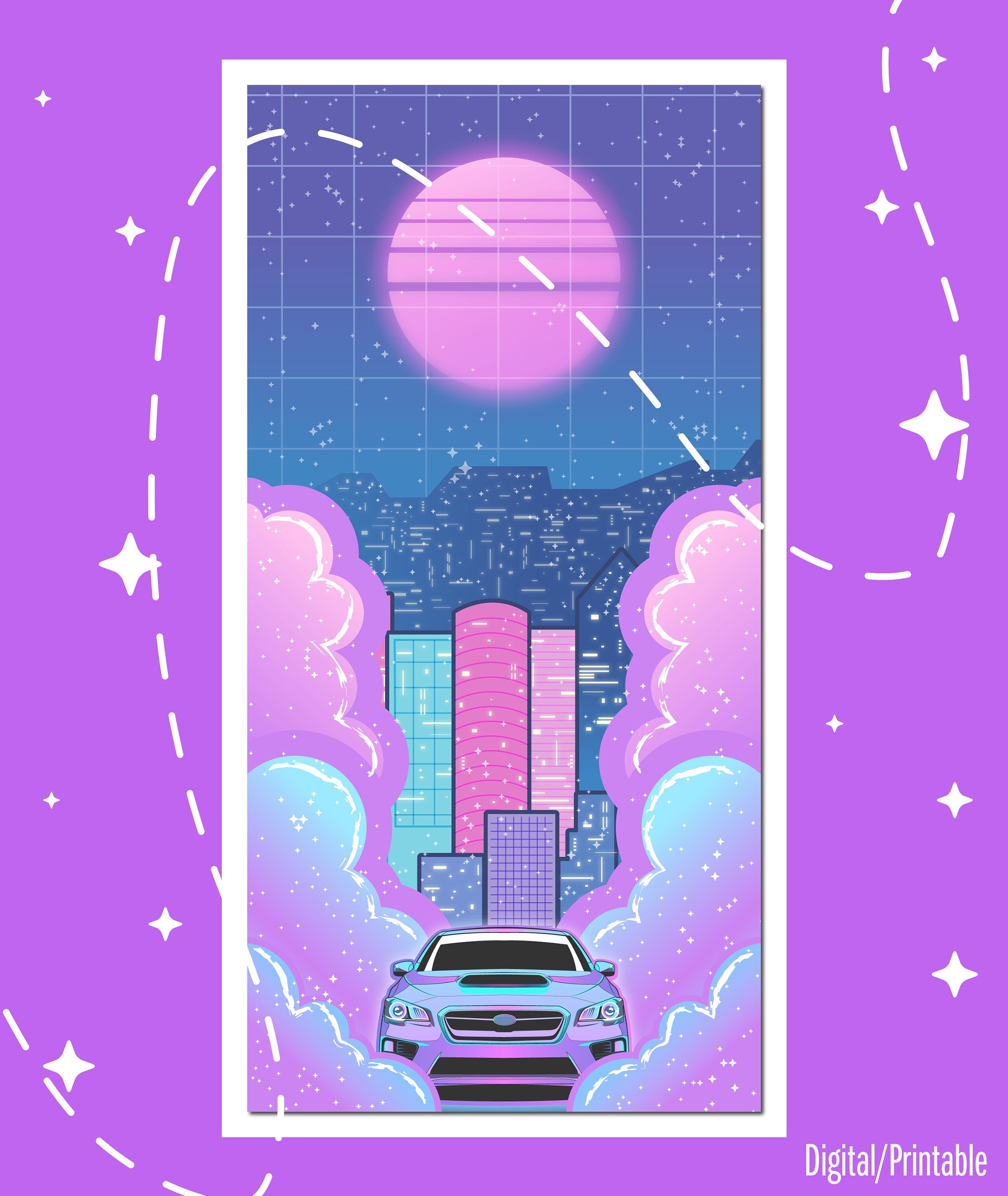 Pastel Lo Fi Car Like Subbie City Wallpaper For Phones