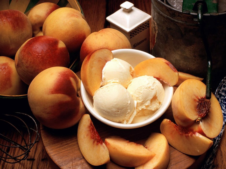 Peaches Nectarines Ice Cream Stock Photos Image HD