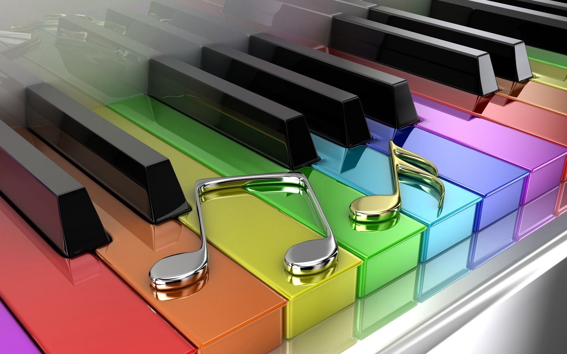 3d Colorful Music Notes Piano Wallpaper M Sica Live Band