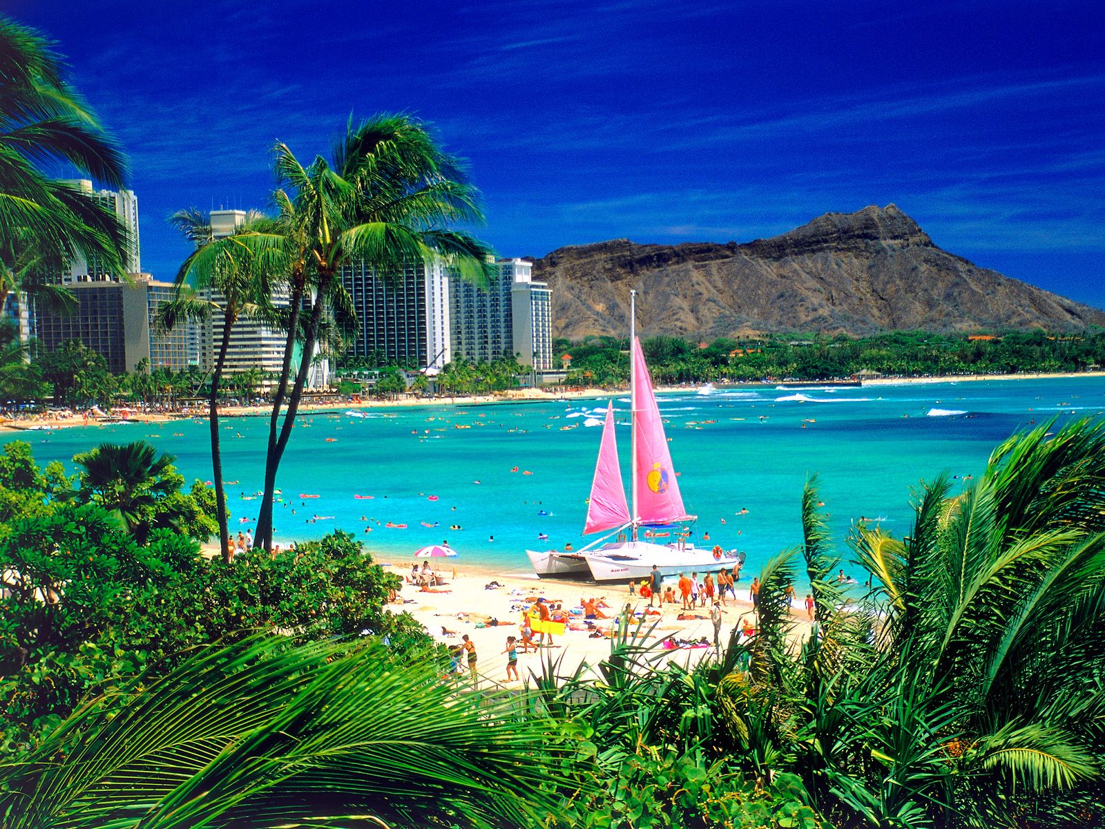 Waikiki Oahu Hawaii Canada Photography Desktop Wallpaper