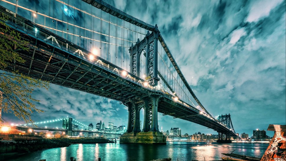 Puentes De La Ciudad Nueva York En El East River HD Wallpaper
