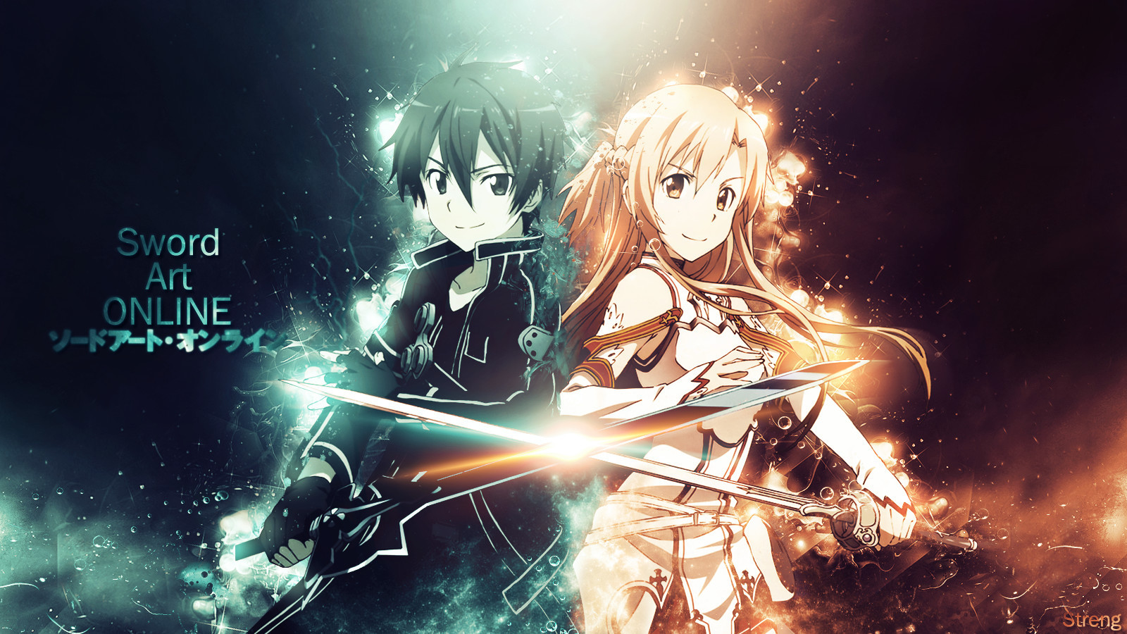sword art online wallpaper by strengxd fan art manga anime digital 1600x900