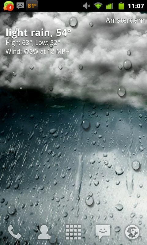 android home screen weather animation