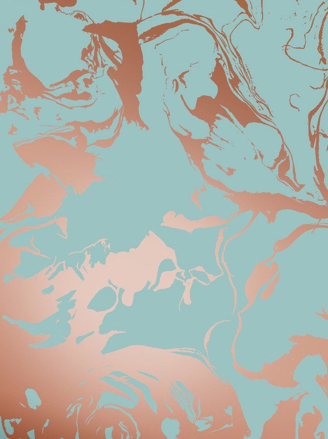 Wallpaper Marble Rosegold On Mint By Bree Schaap
