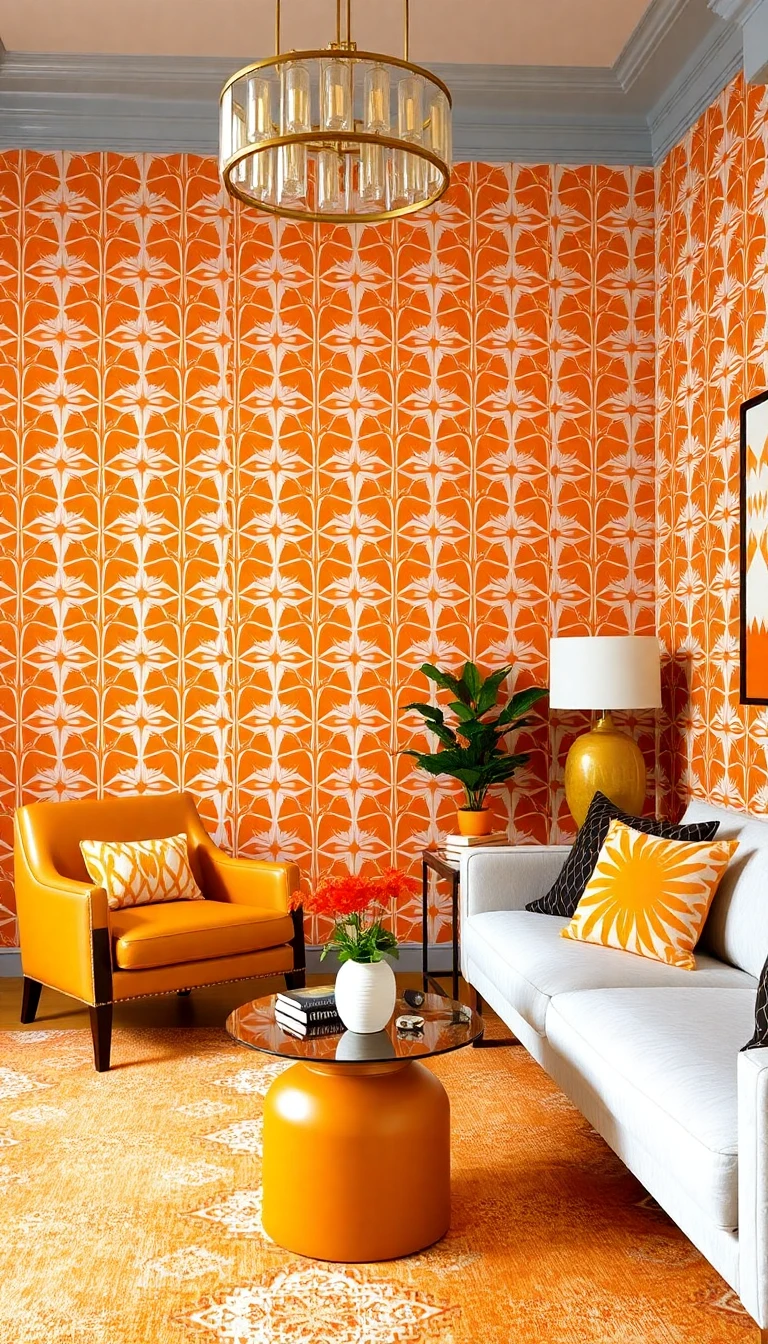 Allen Roth Orange Wallpaper