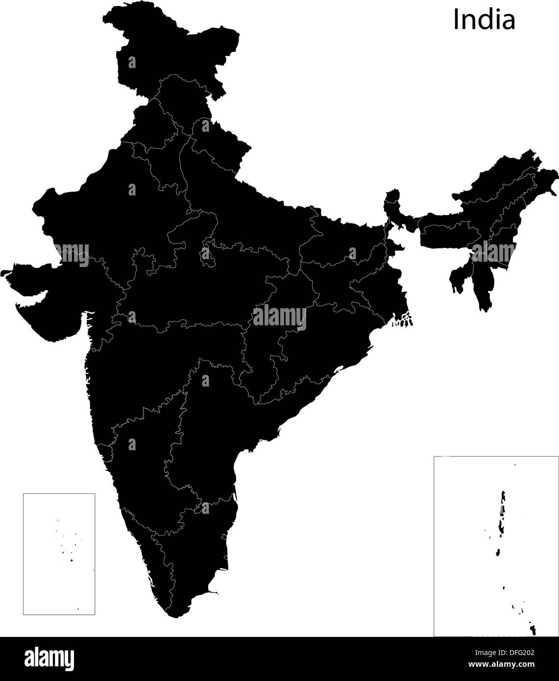 India map Black and White Stock Photos Images   Alamy