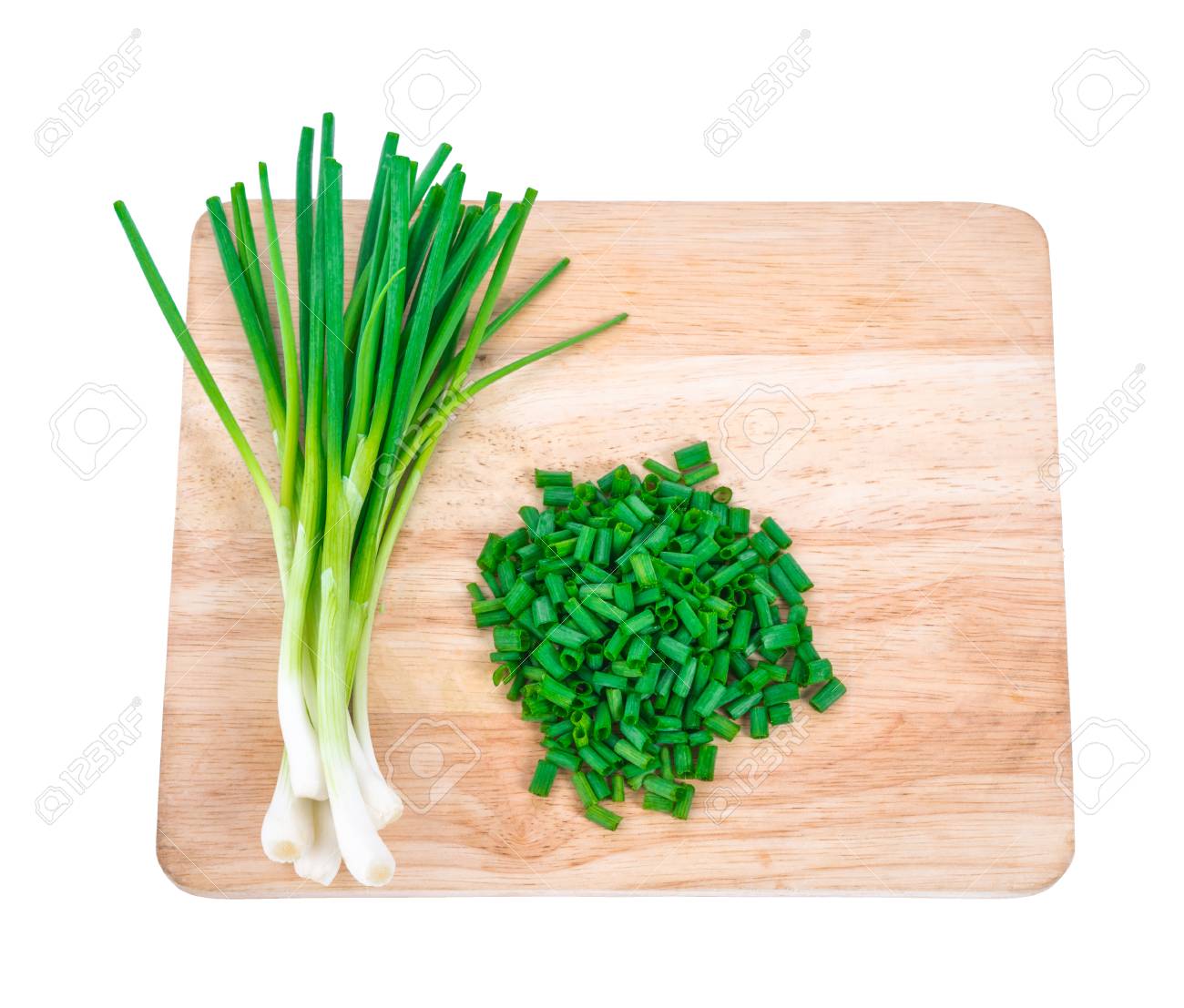Chopped Green Onions On White Background Stock Photo Picture And