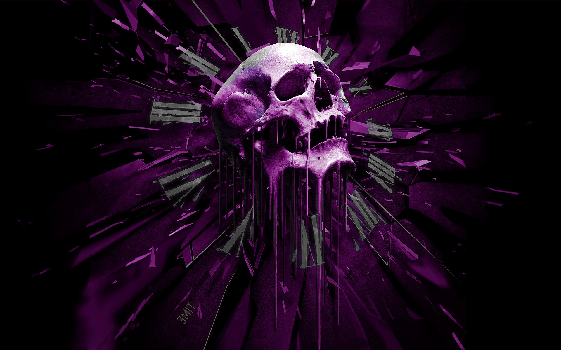 Abstract Skull Purple Wallpaper HD Desktop And Mobile