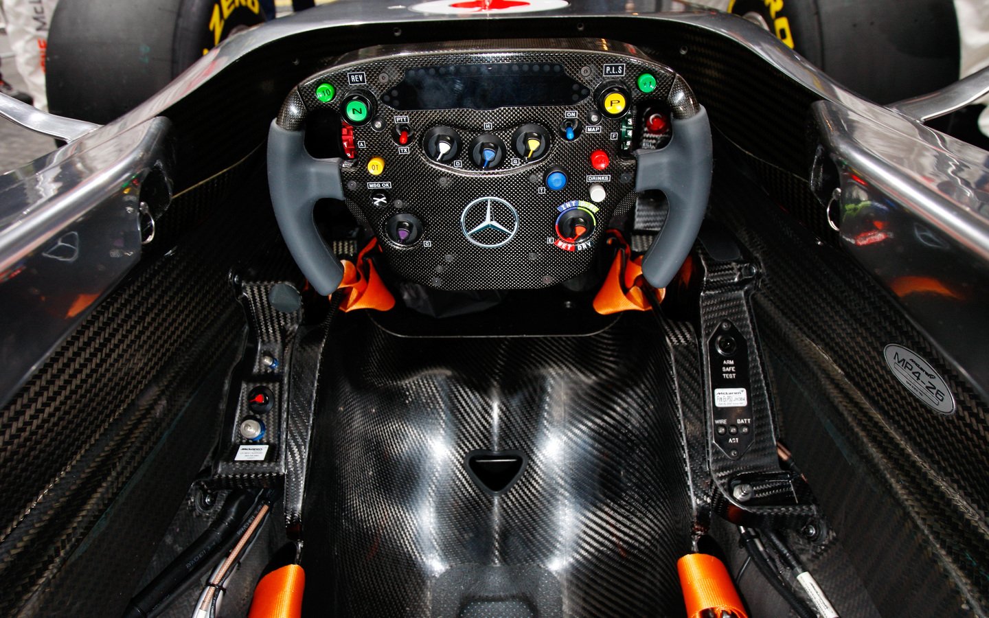 Formula 1 Steering Wheel Mercedes Benz Wallpaper Wallpaper with