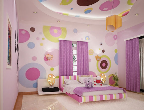 New design interior wallpapers Girls Bedroom Design Cool Ideas