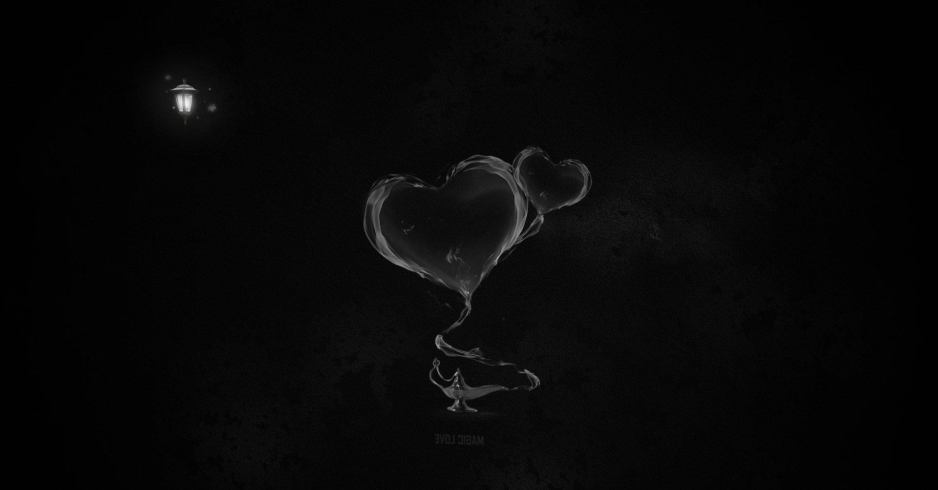 Black And White Heart Wallpaper