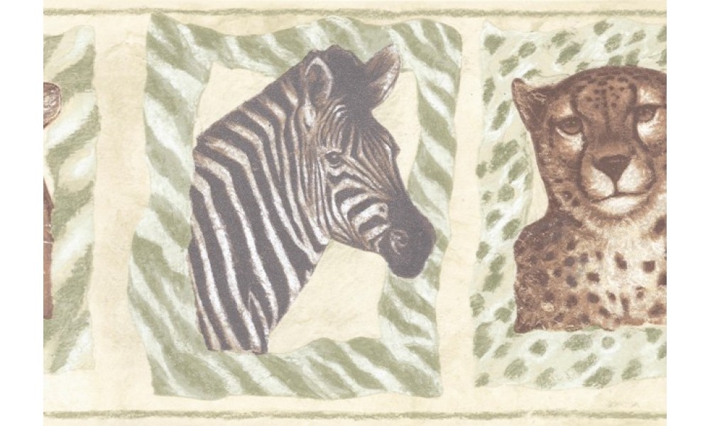 🔥 Free download Home Cream Green Wild Animals Wallpaper Border