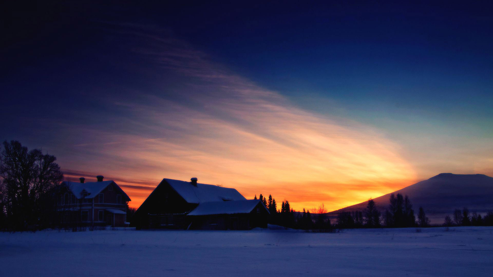 Winter Sunrise Widescreen Wallpaper