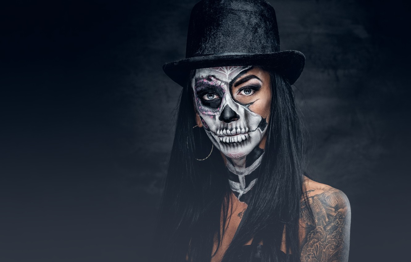 Wallpaper Woman Look Female Makeup Day Of The Dead Image For
