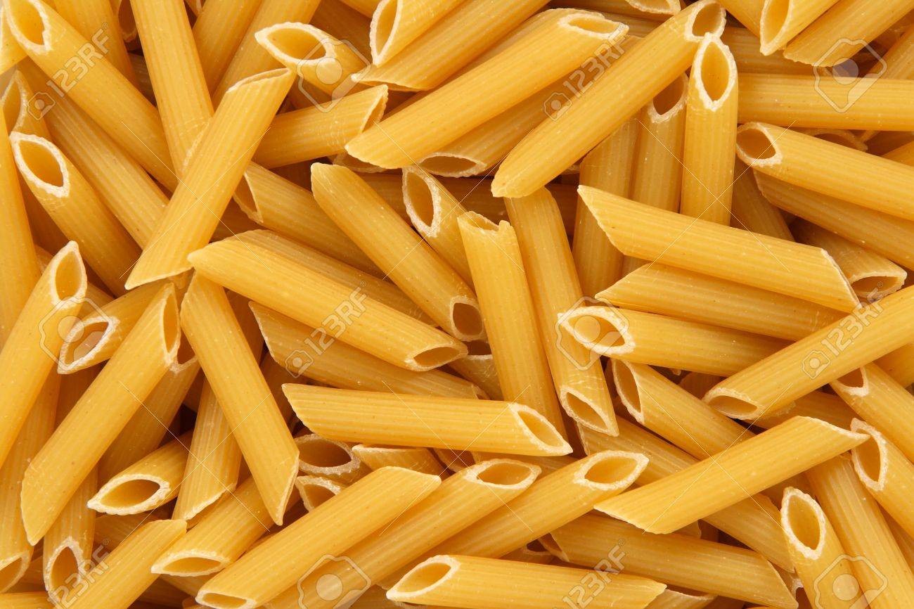 Penne Rigate Pasta Background Abstract Food Textures Stock Photo