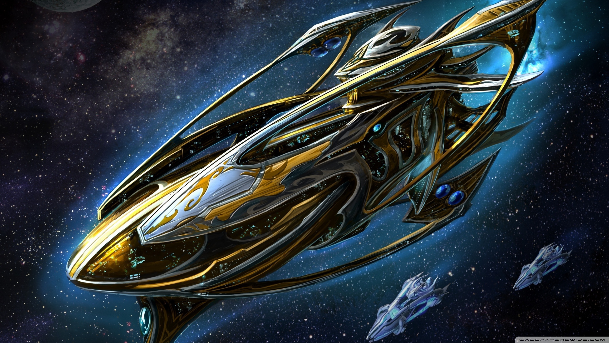 Starcraft Protoss Battleship Ultra HD Desktop Background Wallpaper